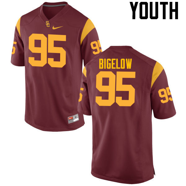 Youth #95 Kenny Bigelow Jr. USC Trojans College Football Jerseys-Cardinal